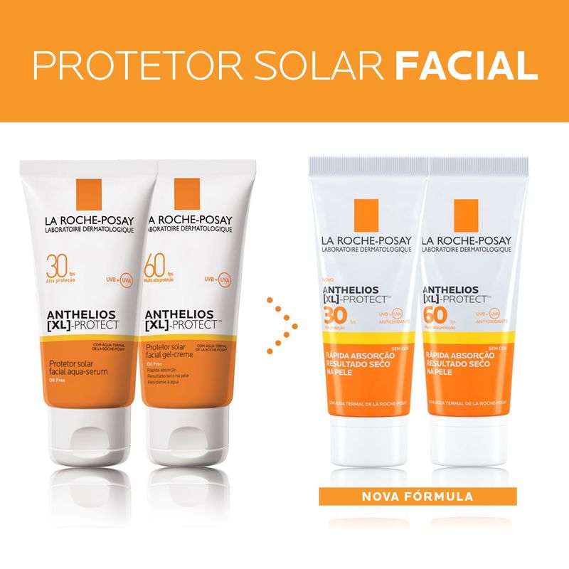 Protetor Solar Facial FPS 60 para Peles Oleosas Sem Cor Anthelios XL Protect La Roche-Posay 40g