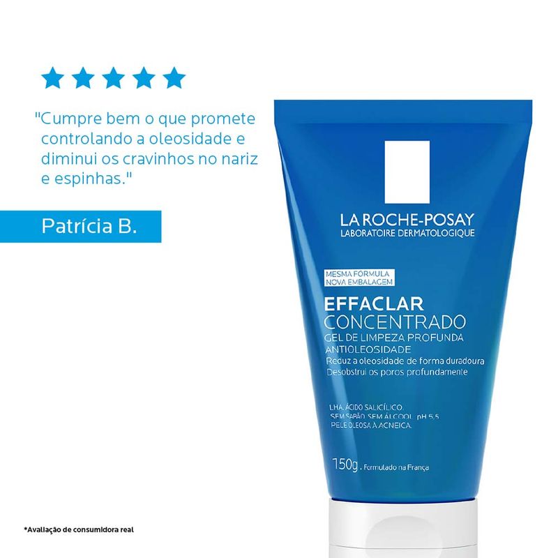 Gel de Limpeza Facial La Roche-Posay Effaclar Concentrado 150g