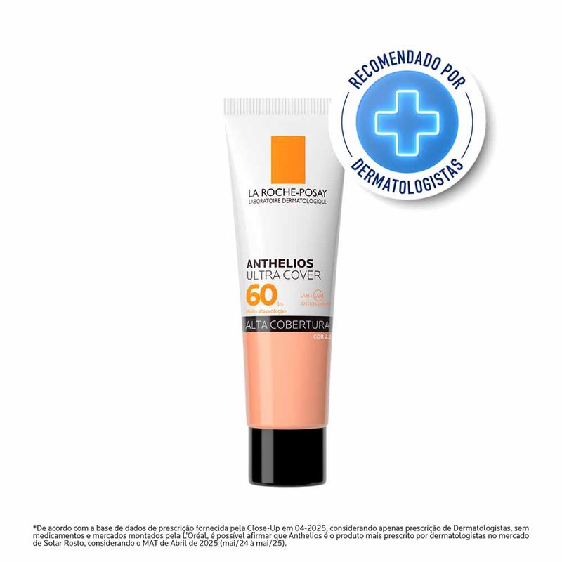 Protetor Solar Facial com Cor Toque Seco FPS 60 La Roche-Posay Anthelios Ultra Cover 2.5