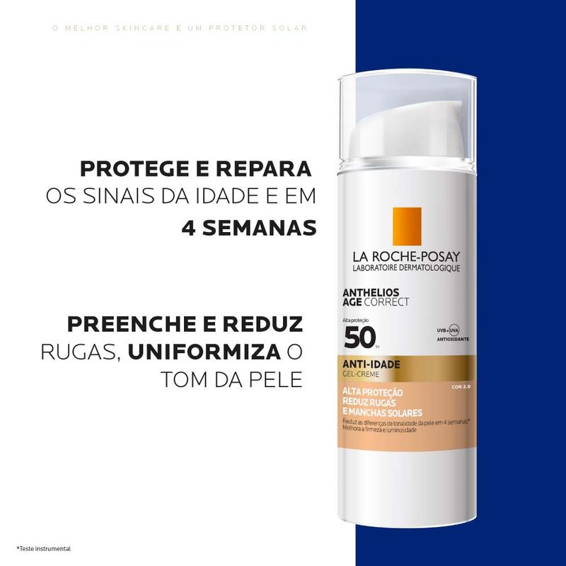 Protetor Solar Facial com Cor La Roche-Posay - Anthelios Age Correct Fps50 2.0