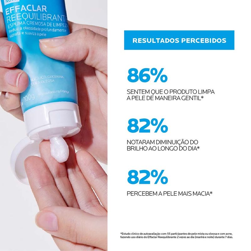 Espuma Cremosa de Limpeza Facial Antioleosidade La Roche-Posay Effaclar Reequilibrante 100g