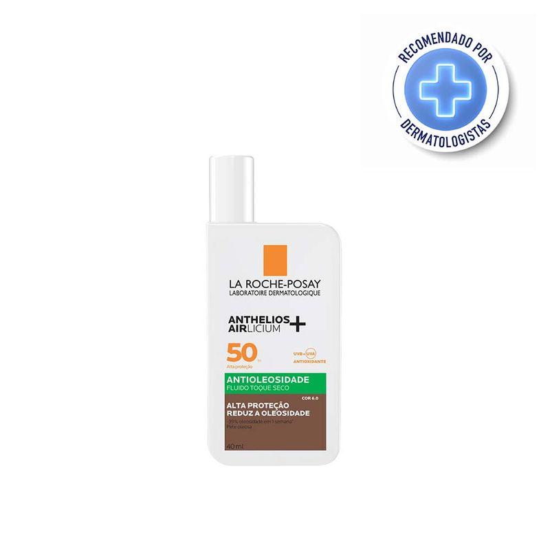 Protetor Solar Facial com Cor La Roche-Posay Anthelios Airlicium+ Fluido FPS50 6.0